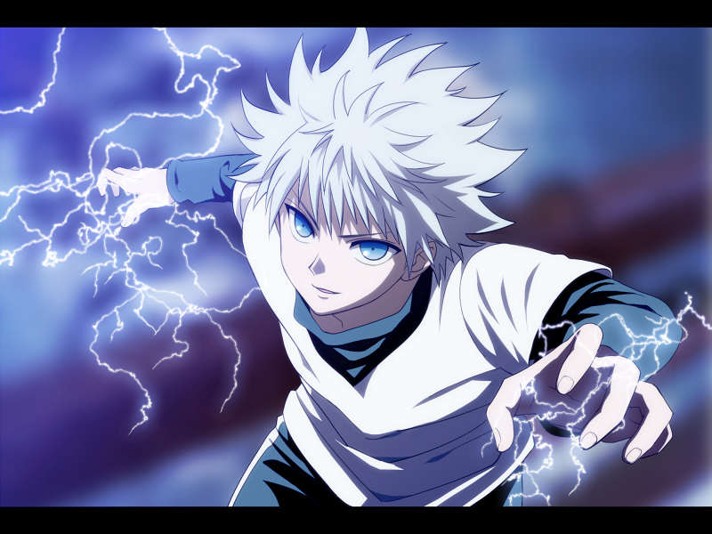Anime boy with electric powers