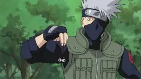Kakashi as Team Leader doing the bell test