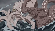 Hachi-B fights Giant Squid