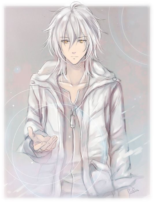 anime male ninja with white hair