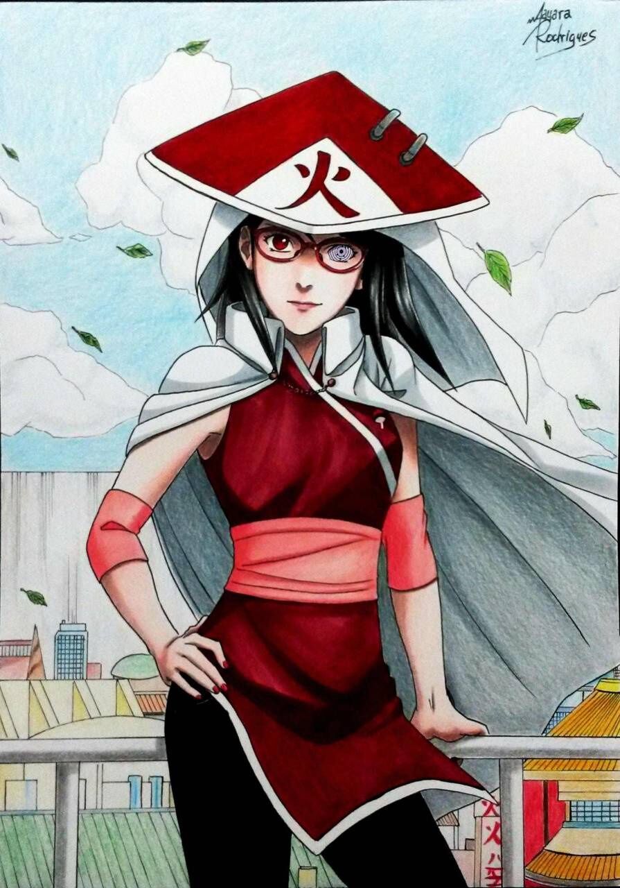 Uchiha Sarada as the Hokage  Art by Hurrikane_szn : r/Boruto