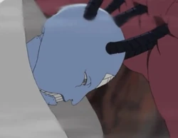 Puppet 5: A bald puppet with large holes in its skull. This puppet's hidden weapons are the long extending cables coiled in its skull that can pierce numerous enemies at a time. Since the range is very long, it can pierce distant targets without even getting close. Also, it is able to latch onto opponents with its cords and then crumble them slowly. It can also use taijutsu to fight, but lacks brute force.