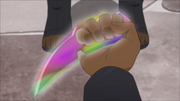 Ariko infuses chakra in his Trench Knife