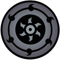 Kazuhide's Eternal Mangekyō Sharingan.