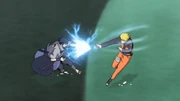 Sasuke and Naruto clash.