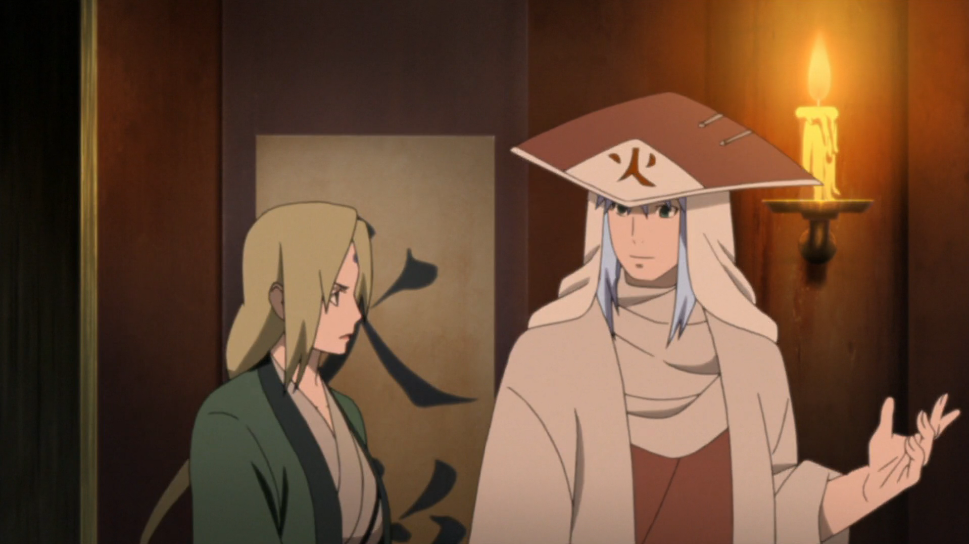 Qué estaba haciendo Tsunade que no acompañó a Naruto cuando se convirtió en  Hokage?