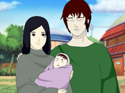 Hiroyuki wih his wife Michie and daughter Tokiwa