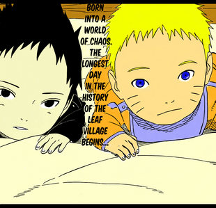 In this photo it says that Naruto,Sasuke,and Shunrei(not seen in picture) were born during the Third World Shinobi War