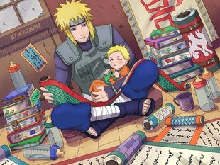 Naruto and his loving father Minato Namikaze