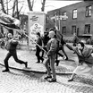 Woman hitting Neo-Nazi with her handbag