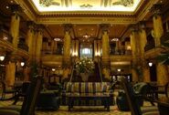 The hotel lobby