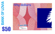 $50 note with the Lovian flag