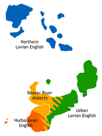 Dialect map of Lovia