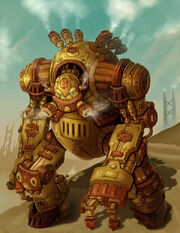 Steampunk robot warrior groxx by arm01-d8esv2n