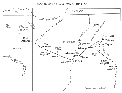 the long walk map navajo