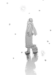 Natsume and Nyanko-sensei being left alone in the snow.
