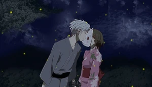 Hotarubi-gin kissing the mask2