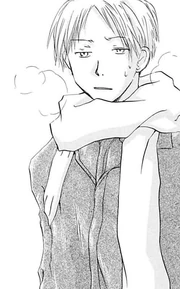 Takashi Natsume seeing a yokai his friends can't see.