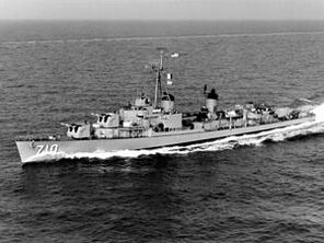 USS Gearing (DD-710) in the Mediterranean Sea in 1960