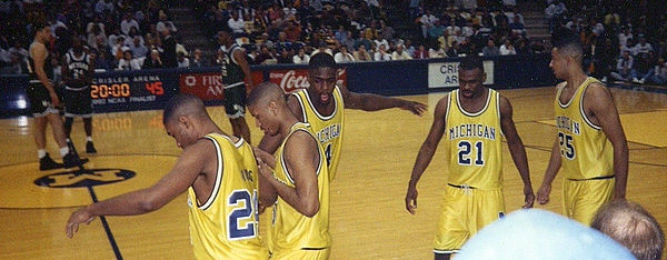 Former Miami Heat basketball player Alonzo Mourning, foreground