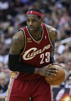 James (pictured November 2009) finished his first stint with the Cavs averaging 27.8 points, 7 rebounds, 7 assists, and 1.7 steals per game.