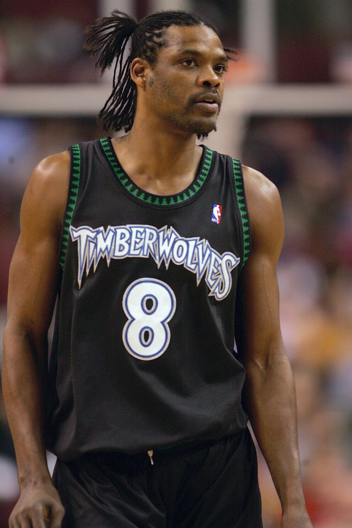 Latrell Sprewell drives to the basket during the 2001 NBA All-Star Game in  Washington, D.C.