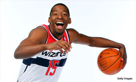 Jordan Crawford and John Wall sportin' their new Washington Wizards jerseys.