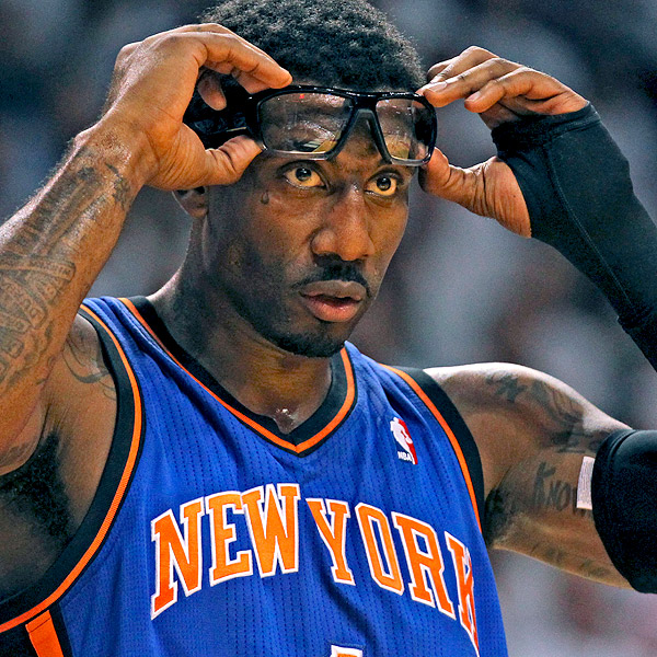 New York Knicks Amar'e Stoudemire dunks the basketball in the first half  against the Utah