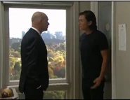 Tim and Leo in a corridor high above Erinsborough Streets in 2017.