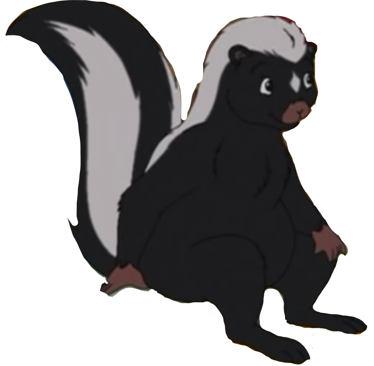 sad cartoon skunk