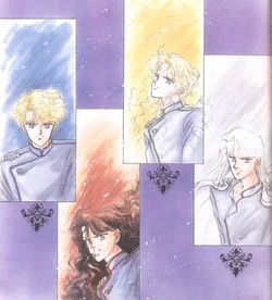 Jadeite, Nephrite, Zoisite, and Kunzite in the manga.
