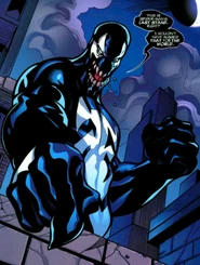 Panel from Marvel Knights: Spider-Man #10, the first appearance of Mac Gargan as Venom. Art by .