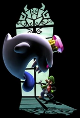 King Boo haunting  in promotional artwork for Luigi's Mansion: Dark Moon