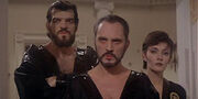 General Zod, Non (both bearded) and Ursa in the film Superman II