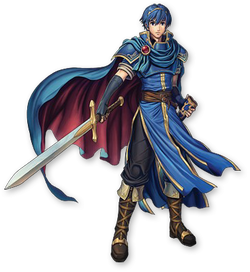 Marth's artwork for Fire Emblem: Shin Monshō no Nazo: Hikari to Kage no Eiyū.