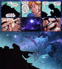 The death of Kal-L from Infinite Crisis #7. Art by George Pérez.