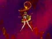 In her first Senshi form, Sailor Venus demonstrates her power over metal with Venus Love-Me Chain