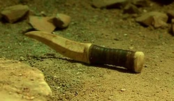 Knife made from a giant sandworm tooth
