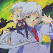 An impossible image of Yaten and Sailor Star Healer, with Luna. Yaten is very distant and reserved, but has signs of a warm heart, and Sailor Star Healer is also quite aloof and cold, but shows true passion in her mission.