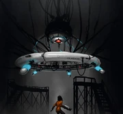 GLaDOS went through several redesigns before artists settled on the final anthropomorphic shape. Early concepts featured a floating brain and a spider-like appearance