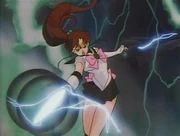 In her first regular Sailor Senshi form, Sailor Jupiter demonstrates her intensely strong and powerful power and ability over thunder and lightning with Sparkling Wide Pressure