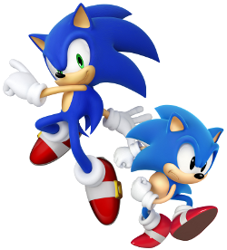 Sonic with 5 spikes on his head stylized as concept art from an xbox 360  sonic game