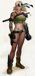 Vincent Proce's concept art for an alternative version of Sonya in the cancelled original reboot game