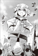 Blanc and the CPUs encounter the Ultimate Giant Neptune (Dengeki Nep no Kai Vol.76)