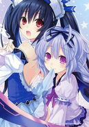 Noire and Plutia Victory Telephone Card (Sofmap)