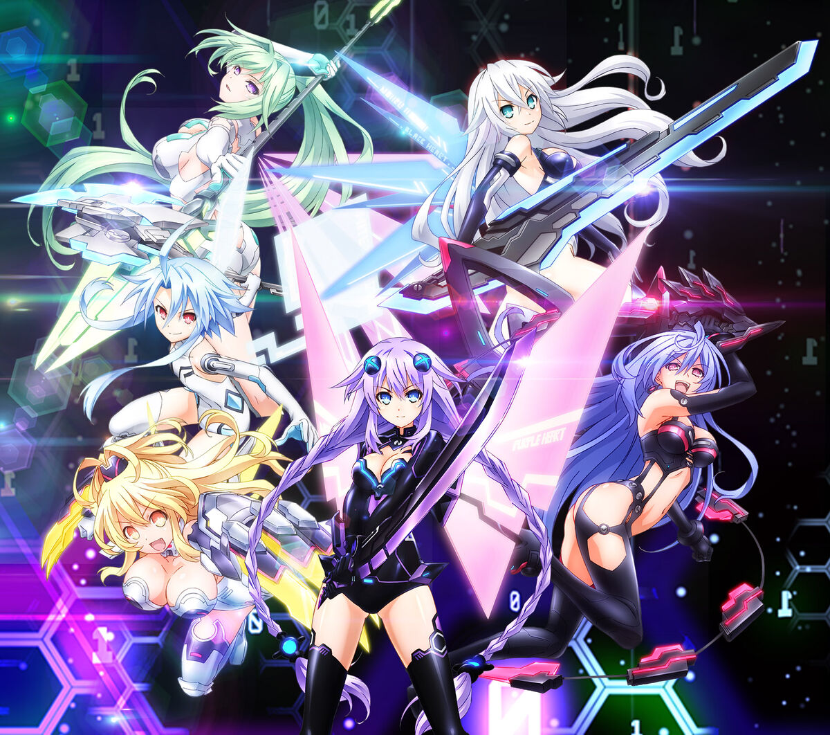 hyperdimension neptunia green heart wallpaper