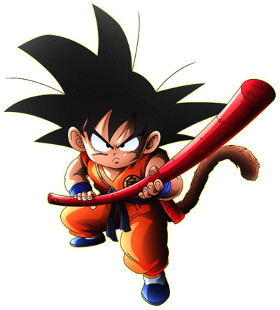 Goku criança em cima da cabeça de - Daiko O Saiyajin