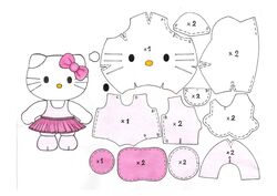 Hello Kitty Plushie Sewing Pattern (Loou), Craft Resource Wiki