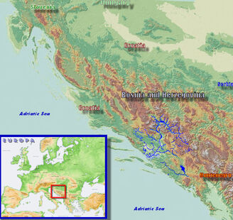 Neretva basin in western Balkans and Europe