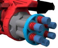 A 3D render of the Slambow's turret.